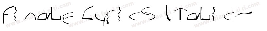 Finale Lyrics Italic字体转换